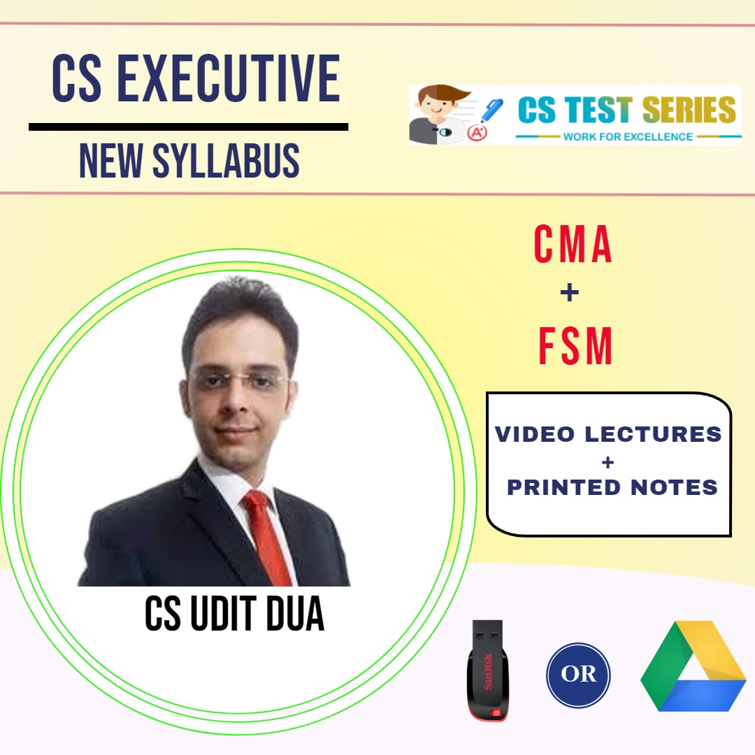 CS executive Video Lectures COMBO – CMA & FSM Pandrive(E Book)June2020 By CS UDIT DUA